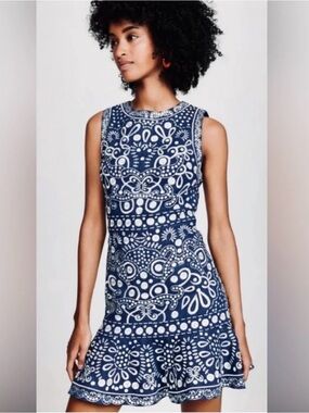 Alice + Olivia A-Line Soft Denim Back-Zip Dress